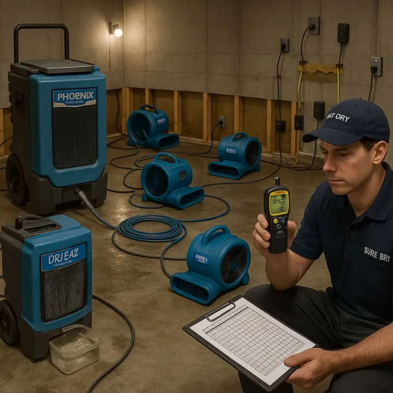 Structural Drying and Dehumidification process in Boardman, OH